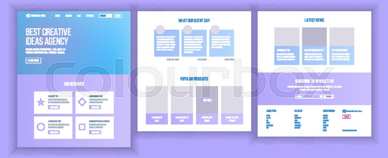 800x327 Website Template Vector.