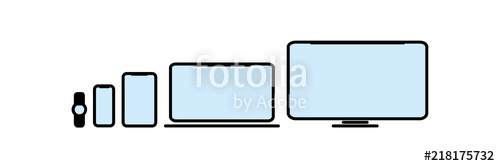 500x166 Responsive Vector Device, Smartwatch, Mobile, Tablet, Notebook