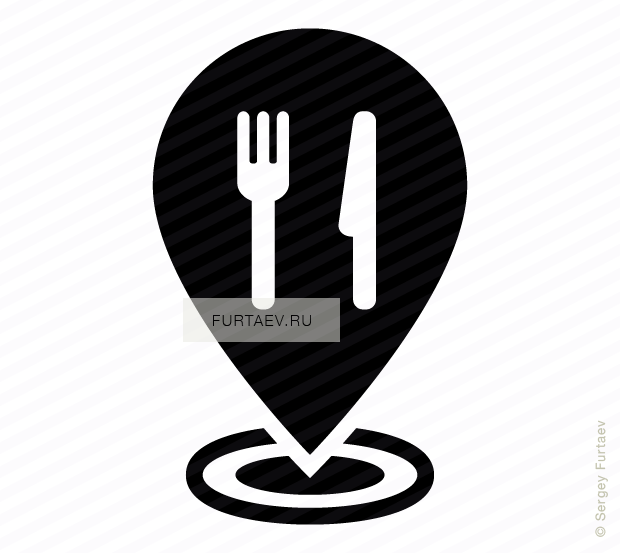 620x553 Restaurant Map Pointer Vector Icon