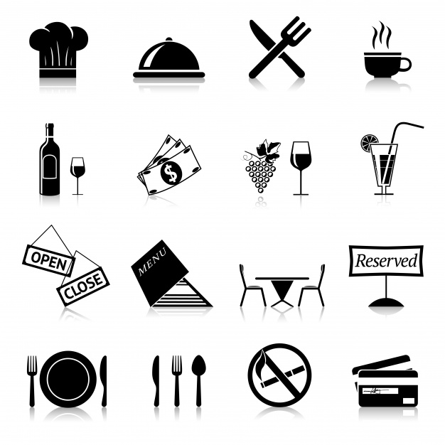626x626 Black Restaurant Icons Vector Free Download