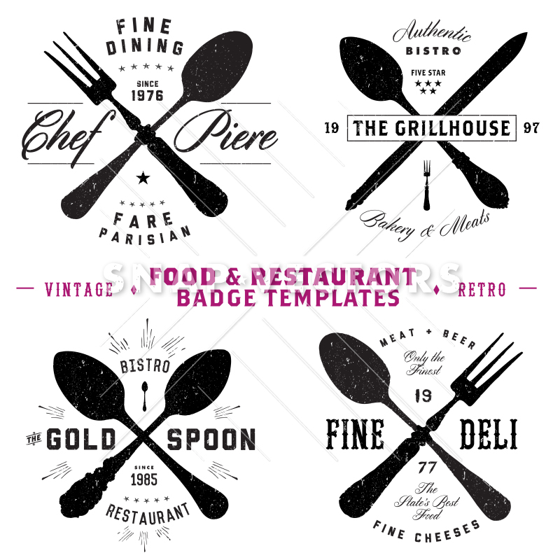 800x800 Vector Restaurant And Food Logo And Badge Templates