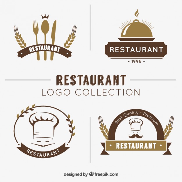 626x626 Hand Drawn Restaurant Logo Collection Vector Free Download