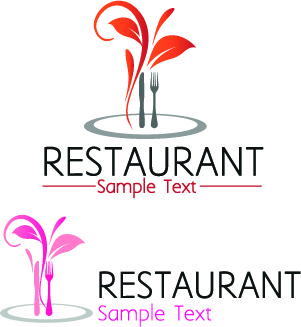 301x327 Restaurant Logos With Menu Illustration Vector Free Vector In