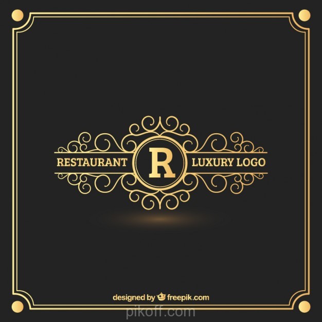 626x626 Ai] Golden Restaurant Logo Vector Free Download