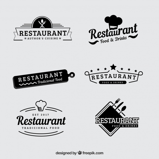 626x626 Vintage Set Of Retro Restaurant Logos Vector Free Download
