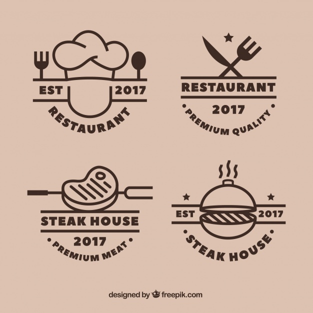 626x626 Cool Set Of Grill Restaurant Logos Vector Free Download