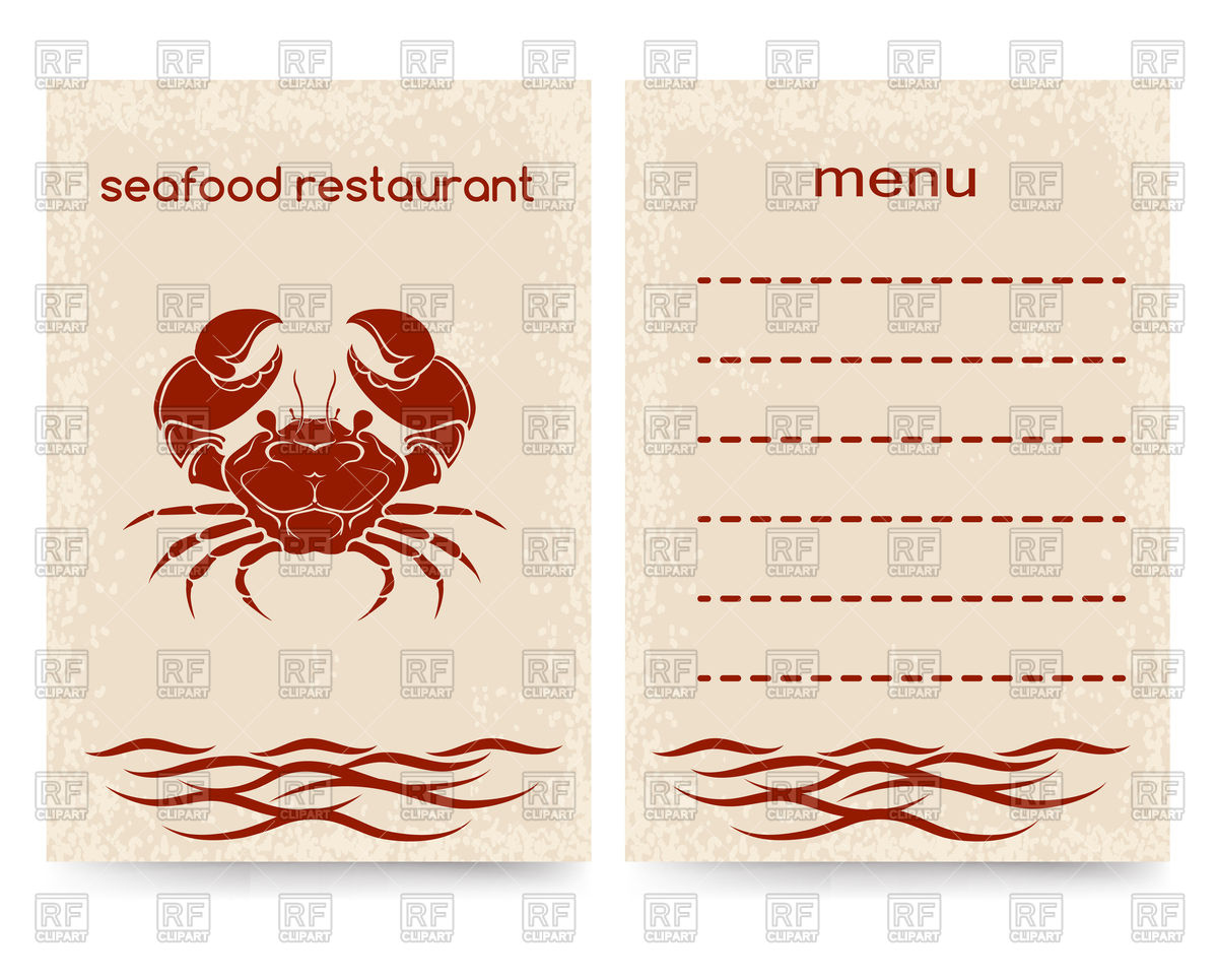 1200x965 Template For Seafood Restaurant Menu Vector Image Vector Artwork