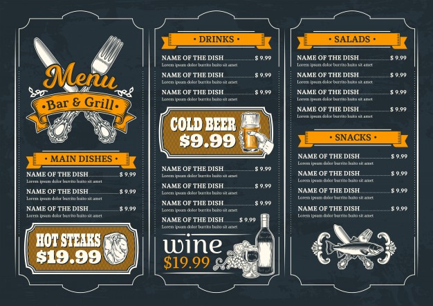 626x442 Template For The Restaurant Menu Vector Free Download
