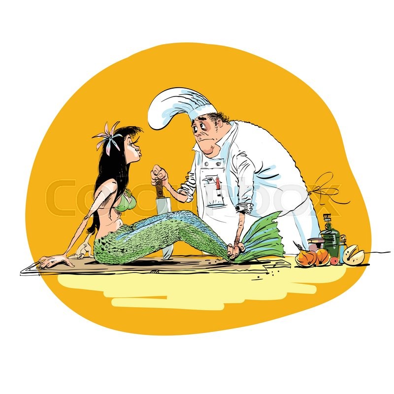 800x800 Mermaid In The Fish Kitchen Restaurant. Mermaid Vector