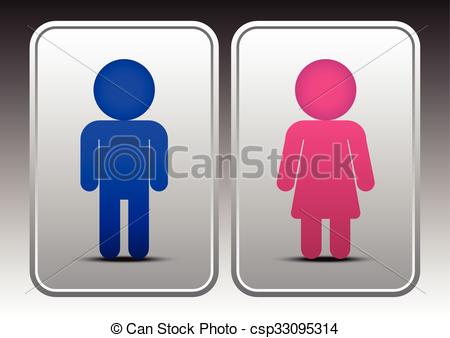450x338 Male And Female Restroom Icon With Gradient And Shadow.
