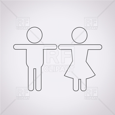 400x400 Man And Woman Sign On Grey Background