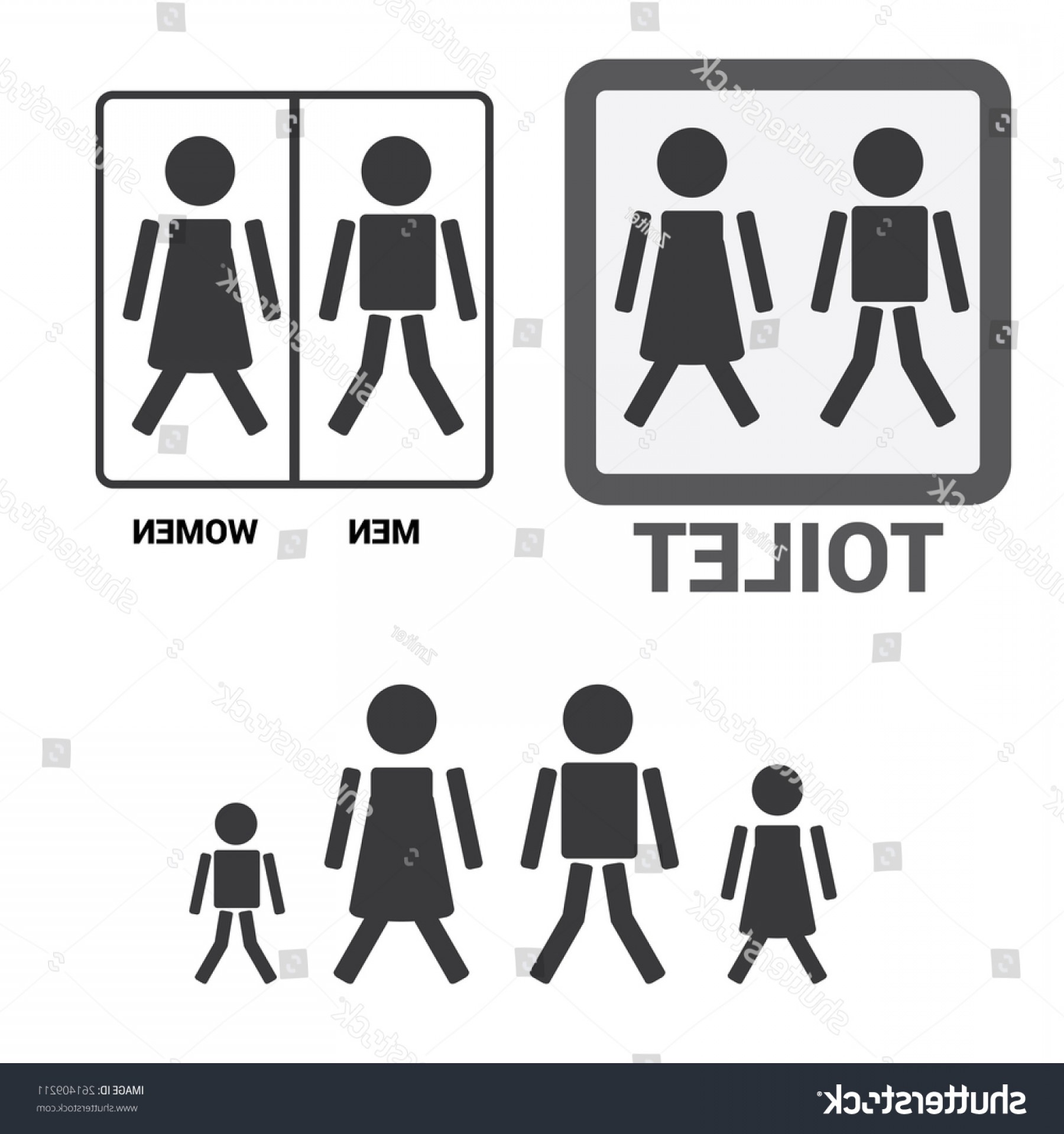 1800x1920 Vector Man Woman Restroom Sign Black Stock Vector Rongholland