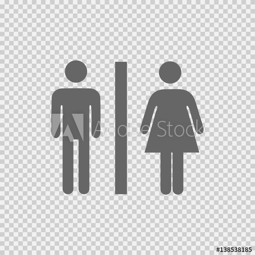 500x500 Lady And Man Toilet Sign Vector Icon Eps 10. Restroom Symbol