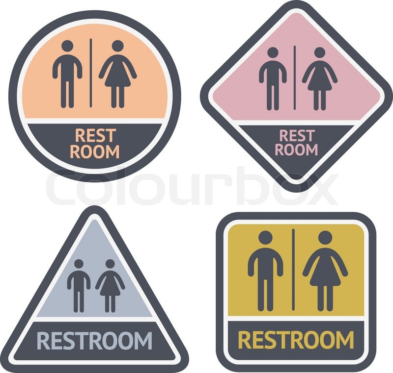 800x761 Restroom Symbols Set, Flat Symbols Stock Vector Colourbox