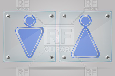 400x267 Transparent Glass Doorplates With Man And Woman Wc Signs