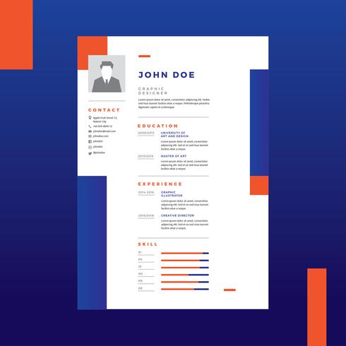 490x490 Graphic Designer Resume Vector