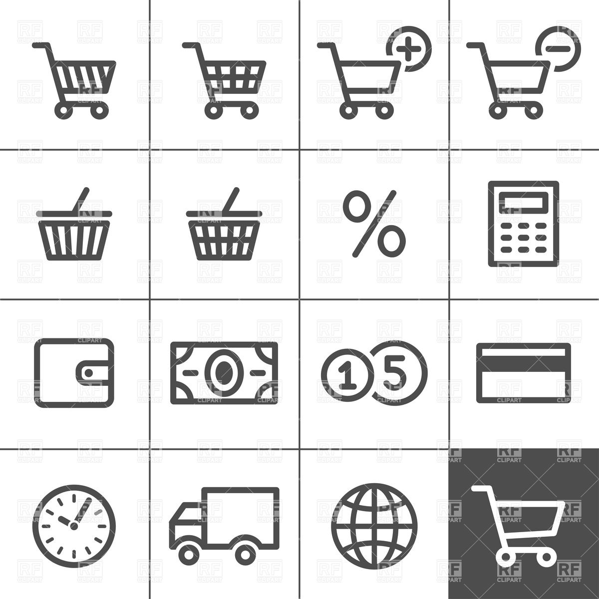 1200x1200 Shopping, Retail And Sale Icon Set Vector Image Vector Artwork