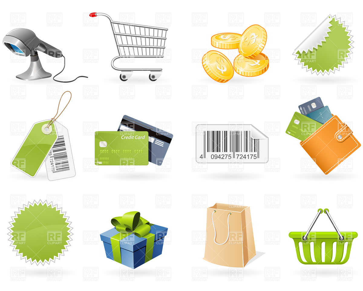 1200x960 Shopping And Retail Icons Vector Image Vector Artwork Of