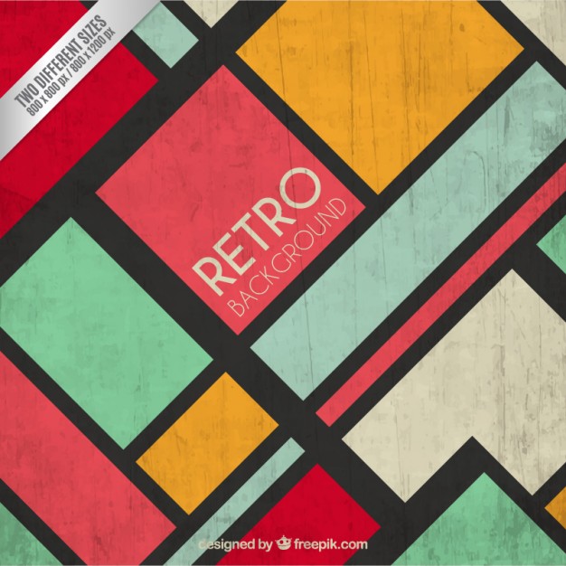 626x626 Retro Background In Colorful Style Vector Free Download