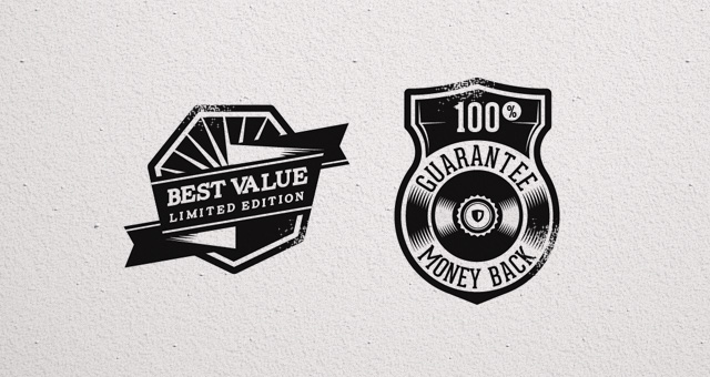 640x340 Promo Vector Retro Badges Vintage Decorative Vectors Pixeden