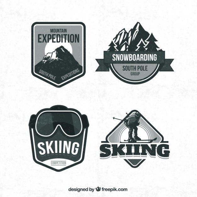 626x626 Retro Ski Badges Vector Free Download