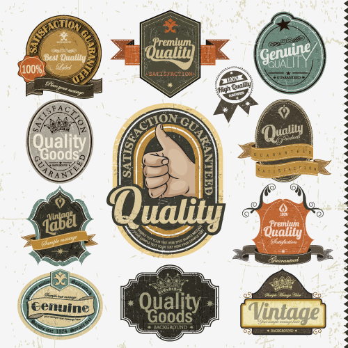 500x500 Set Of Vintage Badges Amp Labels Vector 03 Free Download