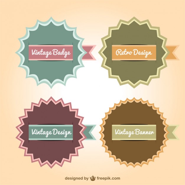 626x626 Retro Banner Badges Collection Vector Free Download