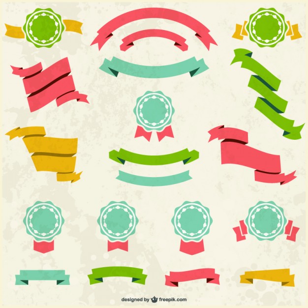 626x626 Retro Banners Badges Set Vector Free Download