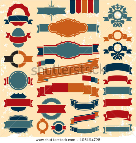 450x470 Vintage Ribbon Logo Image Royalty Free