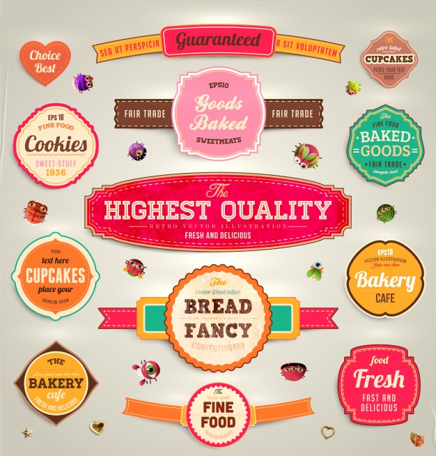 626x654 Banner Traditional Retro Business Set Vector Premium Download