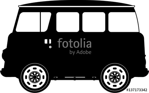 500x312 Retro Camper Bus In Silhouette Stock Image And Royalty Free