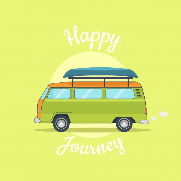 626x626 Retro Camper Van Journey And Holidays Vector Premium Download