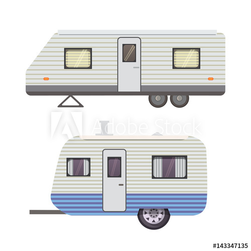 500x500 Retro Camper Trailer Collection. Car Trailers Caravan. Tourism