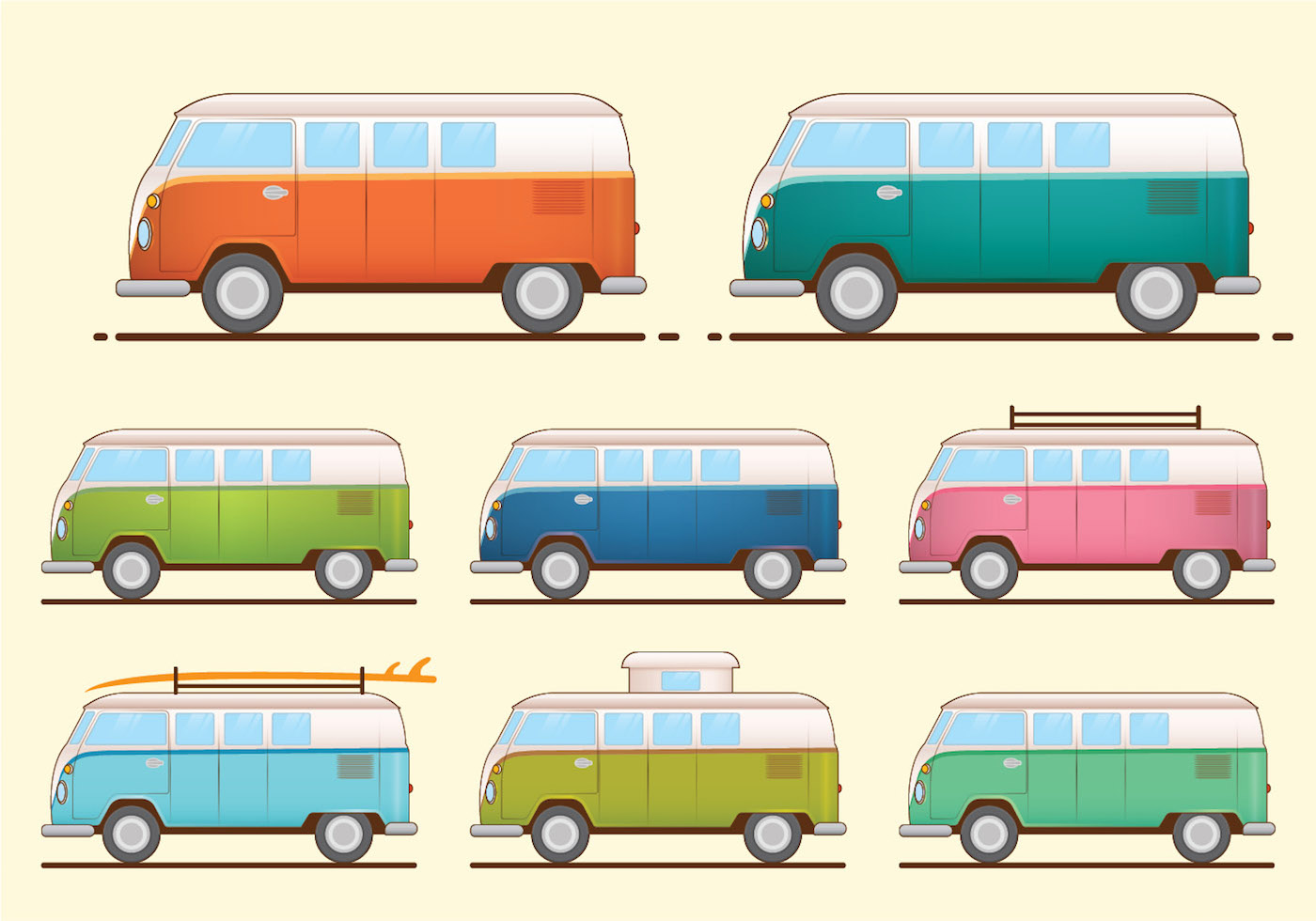 1400x980 Vw Van Free Vector Art