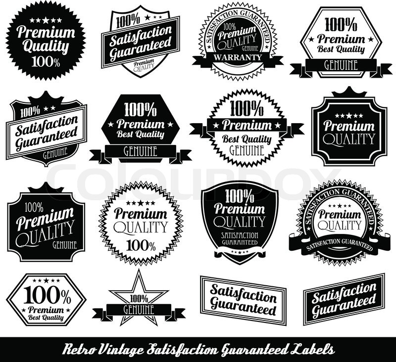 800x732 Premium Quality Labels With Retro Design Stock Vector Colourbox