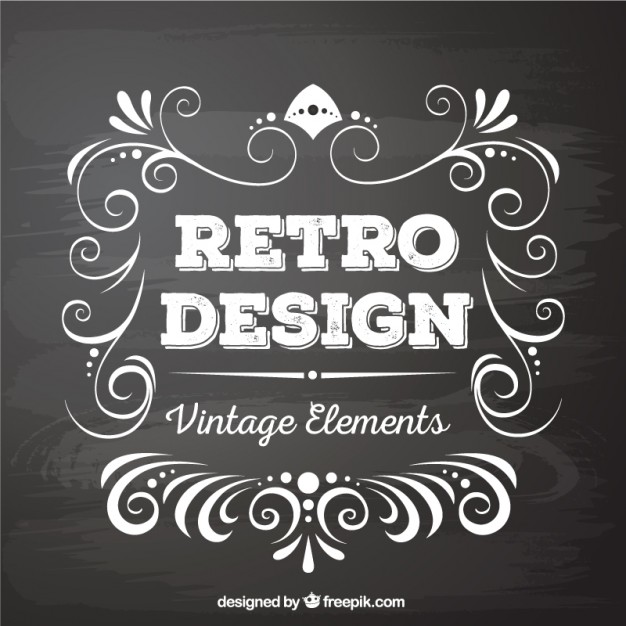 626x626 Retro Design Elements In Blackboard Style Vector Free Download