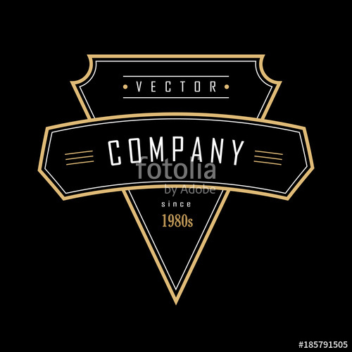 500x500 Vintage Geometric Shape Art Deco Retro Design Badge Logo Stock