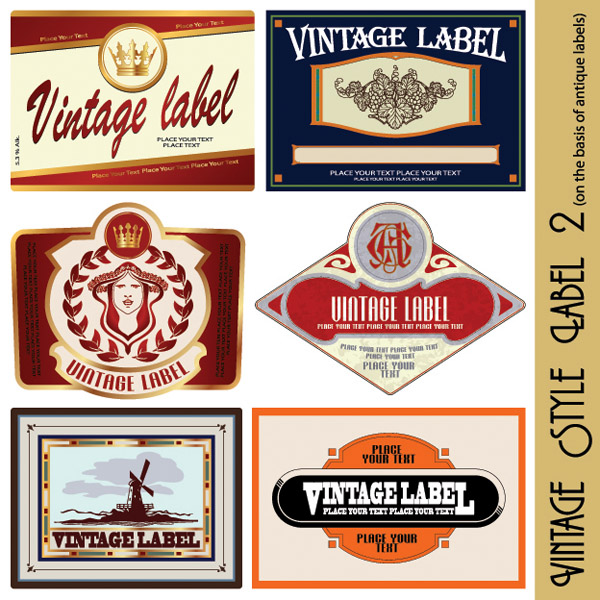 600x600 European Retro Label Vector Free Vector 4vector