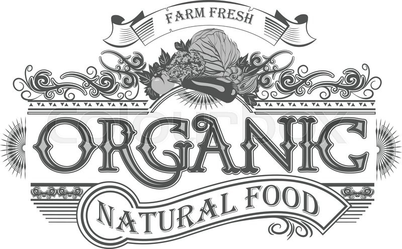 800x495 Vector Retro Farm Fresh Emblem. Vintage Organic Food Logo Stock