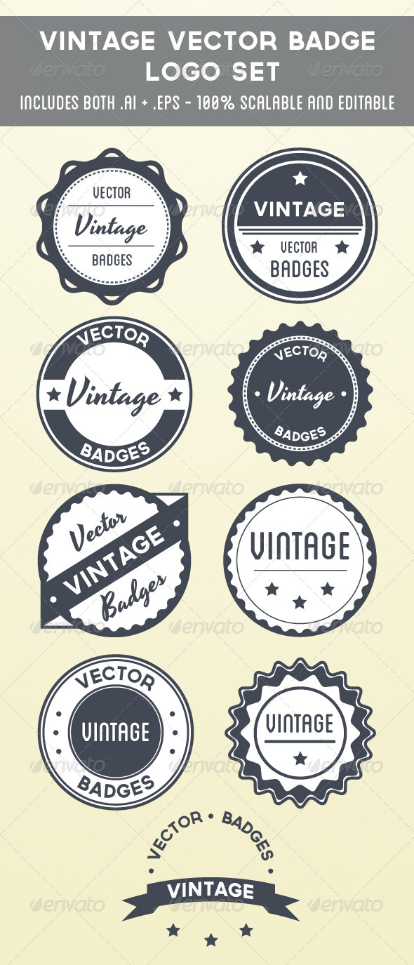 590x1375 Vintage Vector Badge Logo Set By Scottyzer Graphicriver