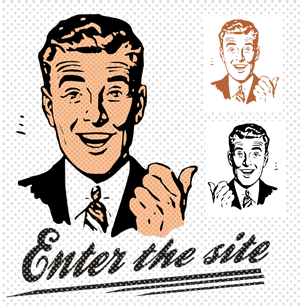 300x306 Retro Men Vector