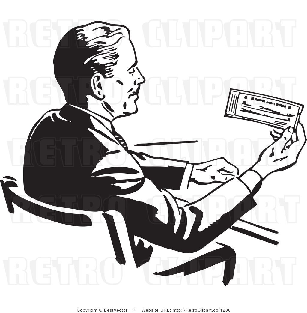 1024x1044 Retro Man Reading Check Bestvector Retro Men