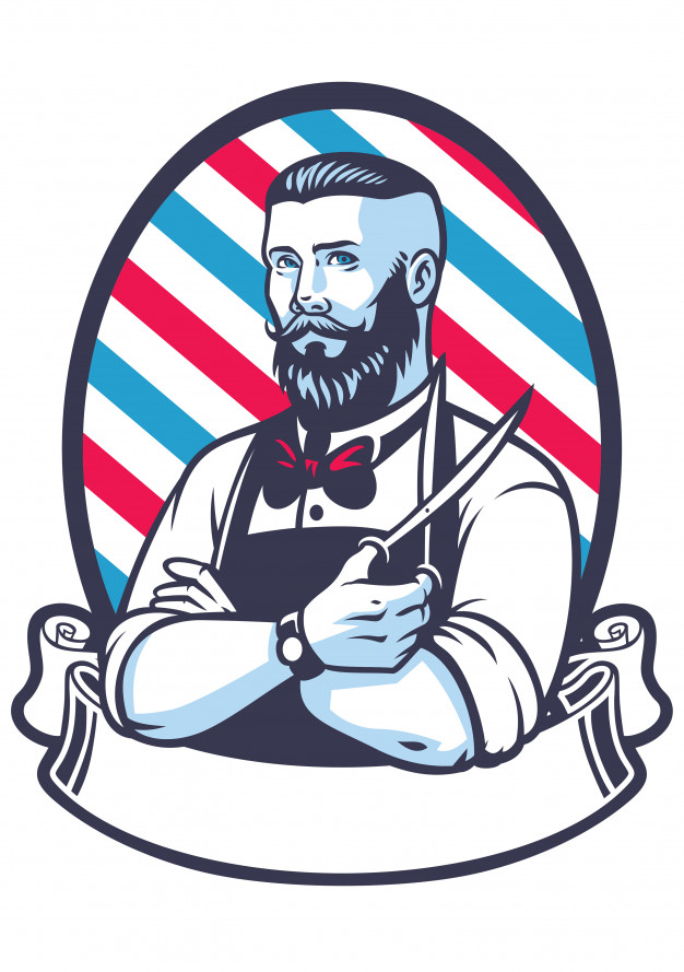 626x889 Retro Illustration Of Barber Man Vector Premium Download