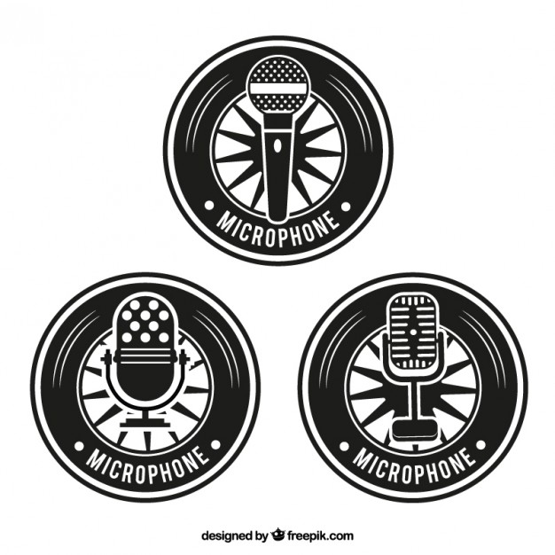 626x626 Retro Microphone Badges Vector Free Download