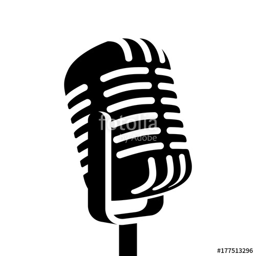 500x500 Vintage Microphone Sign Vector Illustration Stock Image And