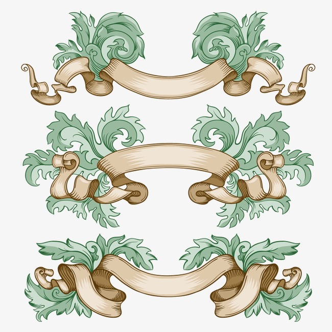 650x650 Retro Ribbon Banner Decorative Vector Material, Retro Vector