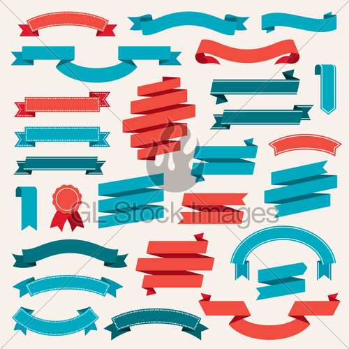 500x500 Ribbon Banners Retro Collection Vector Gl Stock Images