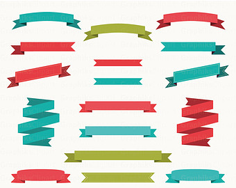 340x270 Ribbon Clipart Retro Banner