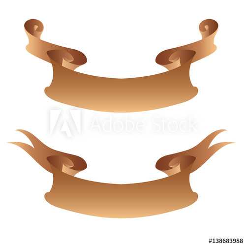 500x500 Set Of Bronze Vintage Ribbon Banners. Vector Tape Collection