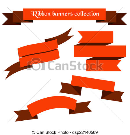 450x470 The Collection Of Orange Retro Ribbons Banners. The Collection Of